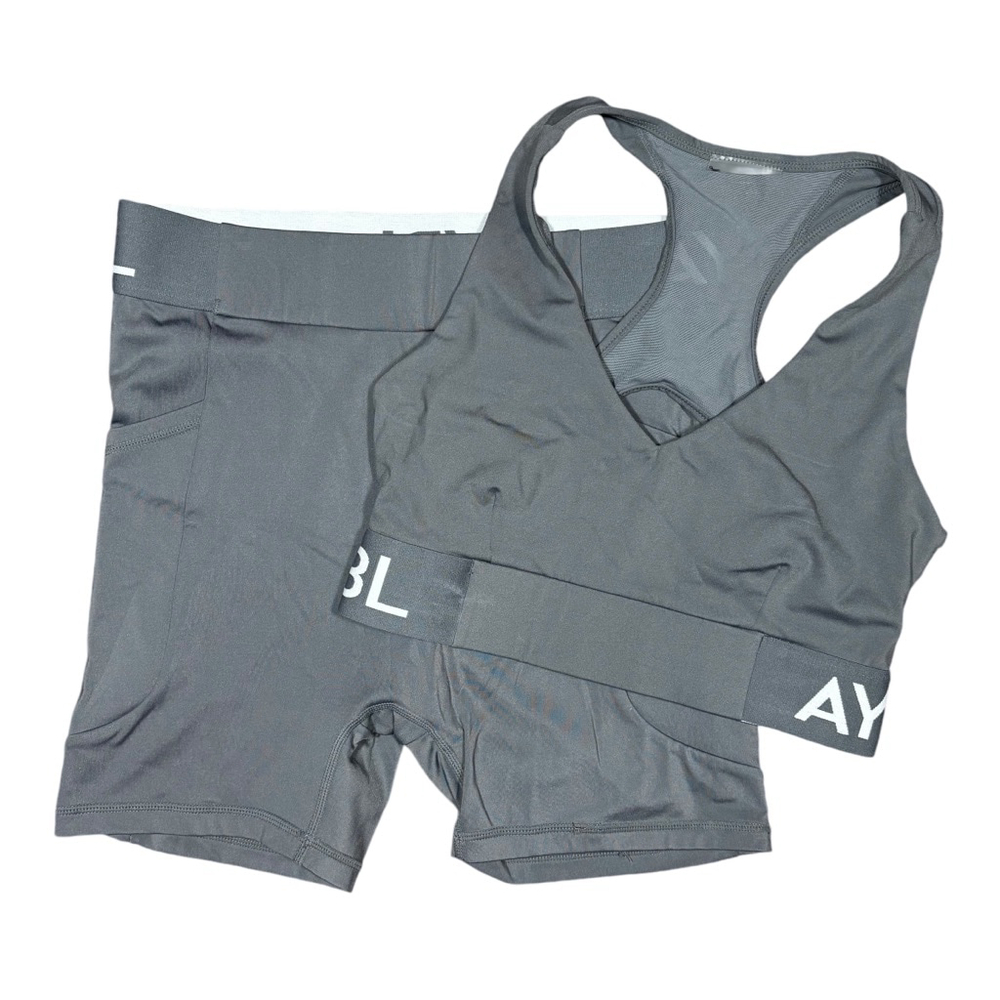 Women's AYBL Sports Bra & Shorts Set - Gray‎ - M